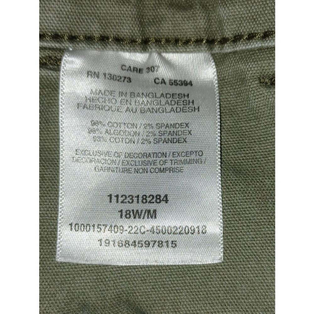 Lee Heritage Shorts Women's 18 Olive Green Carpenter Style Big Pockets Stretchy - Picture 6 of 7